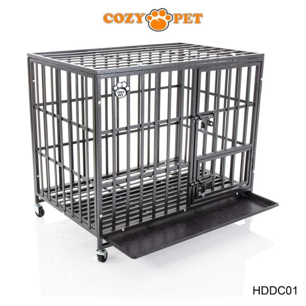 Heavy Duty Dog Cage 36" M By Cozy Pet Steel Crate Vet Groomers Commercial Use Kennel HDDC01