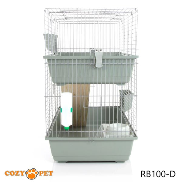 Rabbit Guinea Pig Indoor Cage 2-Tier by Cozy Pet 100cm for Rat, Chinchilla, Small Animals Hutch Model: RB100-D