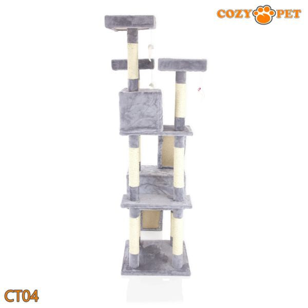 Cat Tree by Cozy Pet Large Deluxe Multi Level Cat Tree - CT04-Light Grey