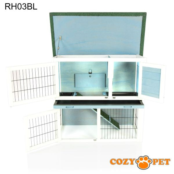 Rabbit Hutch 3ft by Cozy Pet - Blue - RH03BL