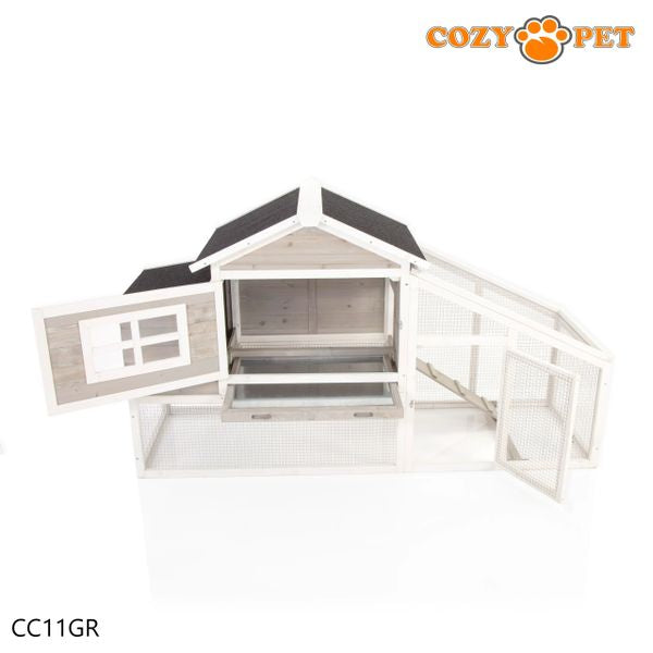 Chicken Coop Poultry Run by Cozy Pet in Grey Rabbit Hutch Model CC11GR