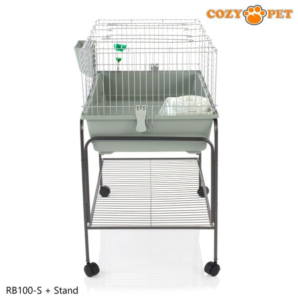 Rabbit Guinea Pig Indoor Cage with Stand by Cozy Pet 100cm for Rat, Chinchilla, Small Animals Hutch Model: RB100-S + RB100-ST