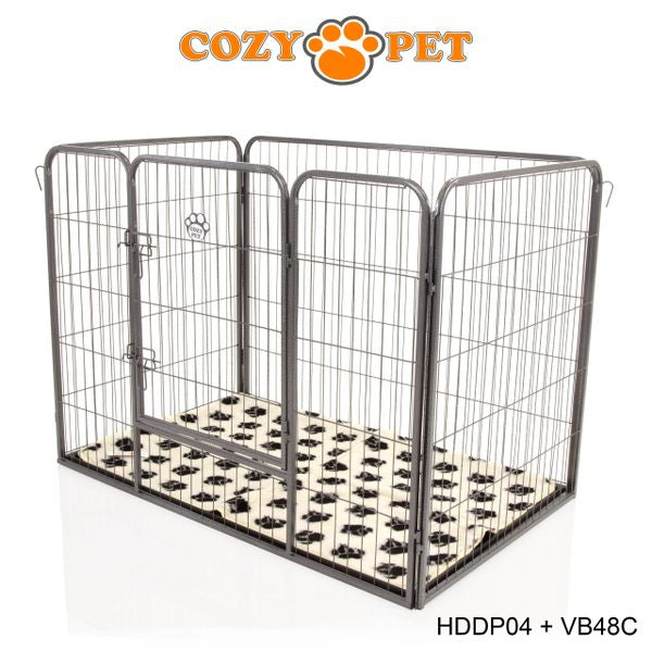 Heavy Duty Playpen with ABS Tray and Vet Bed by Cozy Pet Model HDDP04 + VB48C