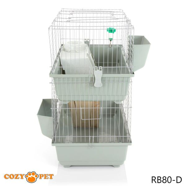 Rabbit Guinea Pig Indoor Cage 2-Tier by Cozy Pet 80cm for Rat, Chinchilla, Small Animals Hutch Model: RB80-D