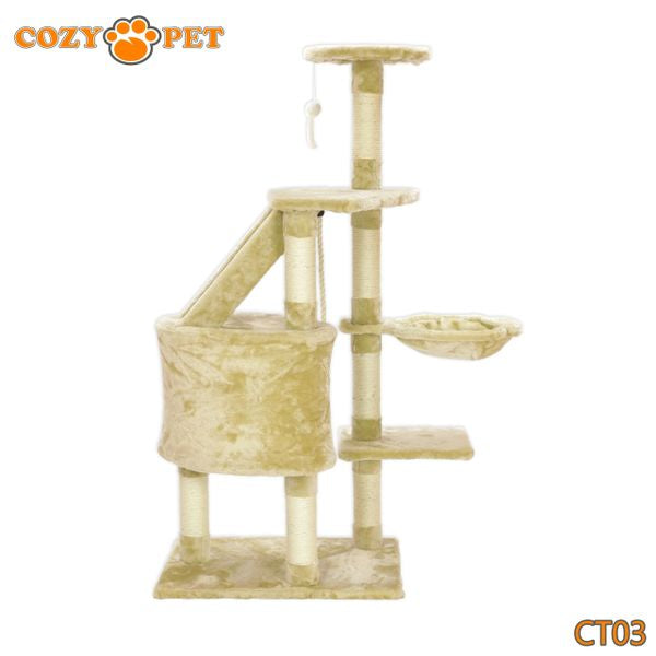 Cat Tree by Cozy Pet Deluxe Multi Level Cat Tree in Beige - CT03-Beige