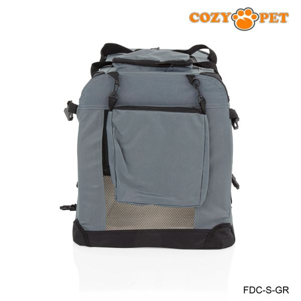 Fabric Dog Crate 60cm Grey by Cozy Pet Puppy Carrier Cat Travel Cage Rabbit Model: FDC-S-GR - RET - Customer Return 30% Discount.