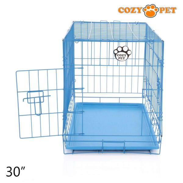 30" Cozy Pet Dog Cage in Blue with ABS Tray - DCP30BL - Customer Return 35% Discount.