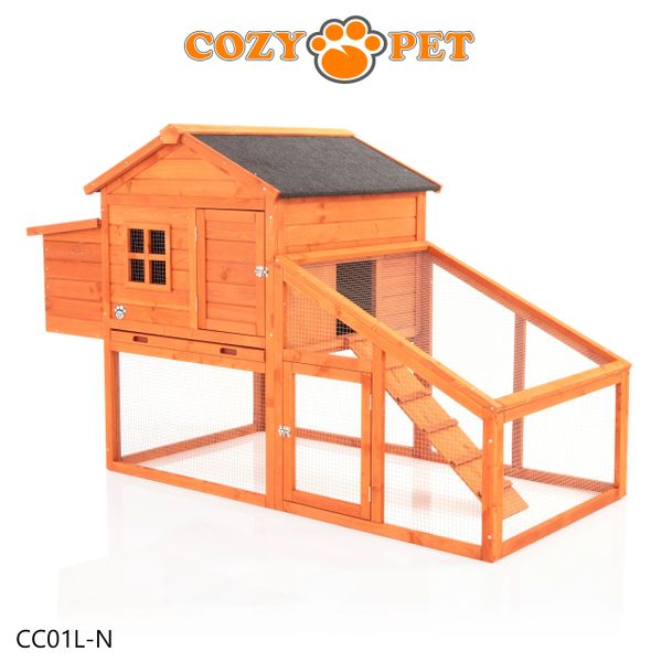 Chicken Coop, New L Size, by Cozy Pet Poultry Hen House Rabbit Hutch Model CC01L-N