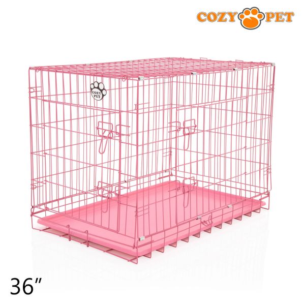 36" Cozy Pet Dog Cage in Pink with ABS Tray - DCP36P - Customer Return 35% Discount.