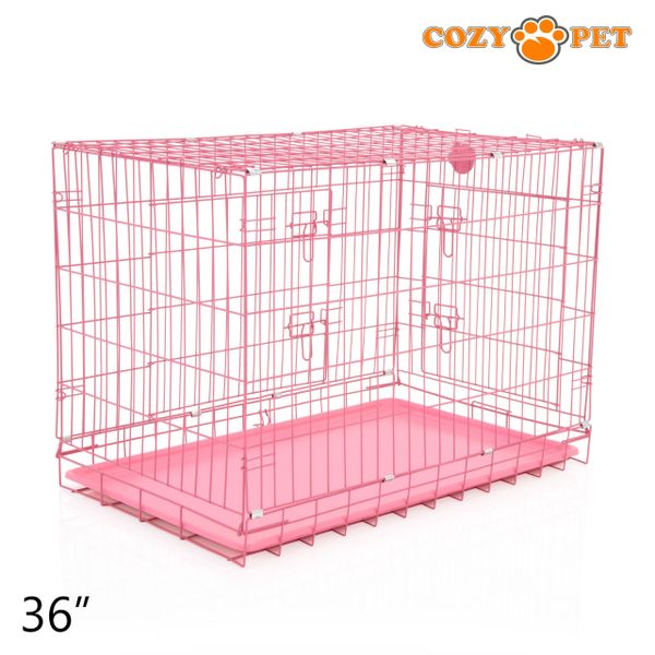 36" Cozy Pet Dog Cage in Pink with ABS Tray - DCP36P - Customer Return 35% Discount.