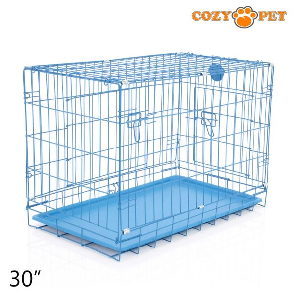 30" Cozy Pet Dog Cage in Blue with ABS Tray - DCP30BL - Customer Return 35% Discount.