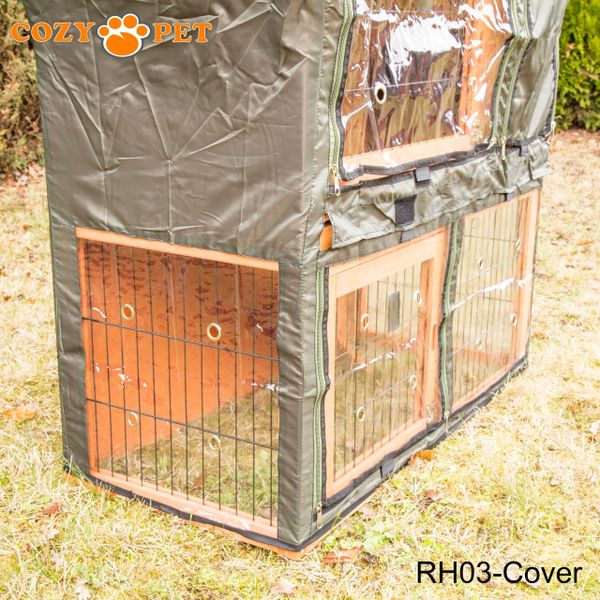 Rabbit Hutch 3ft by Cozy Pet with Cover - Grey - RH03GR + RH03C