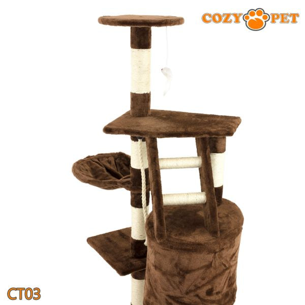 Cat Tree by Cozy Pet Deluxe Multi Level Cat Tree in Chocolate - CT03-Choc