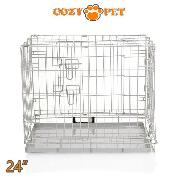 24" Cozy Pet Dog Cage in Light Grey - DC24G - Customer Return 30% Discount