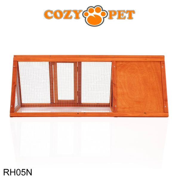 Rabbit Hutch with Run by Cozy Pet Triangular, Tortoise Run, Guinea Pig Hutch - Natural - RH05N