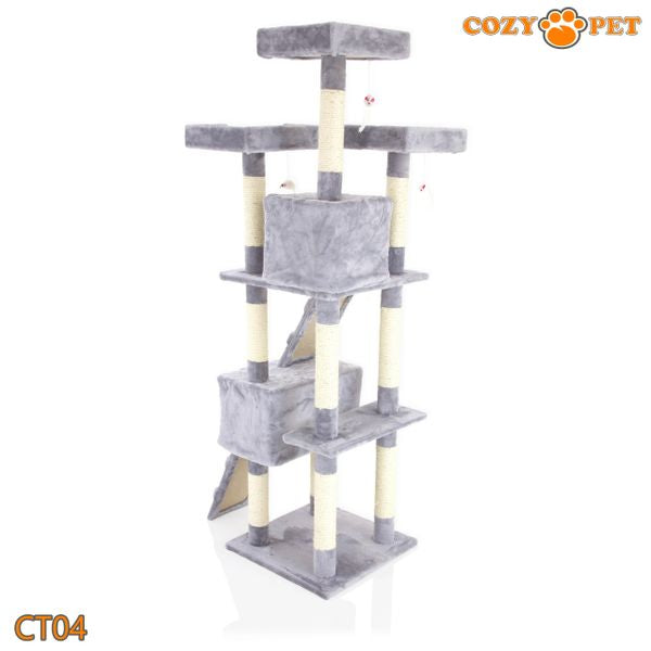 Cat Tree by Cozy Pet Large Deluxe Multi Level Cat Tree - CT04-Light Grey