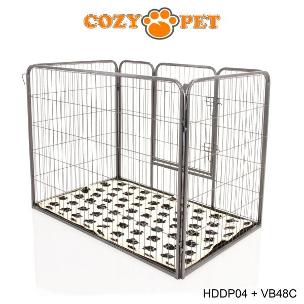 Heavy Duty Playpen with ABS Tray and Vet Bed by Cozy Pet Model HDDP04 + VB48C