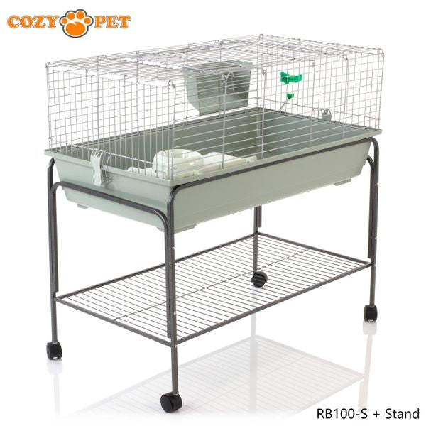 Rabbit Guinea Pig Indoor Cage with Stand by Cozy Pet 100cm for Rat, Chinchilla, Small Animals Hutch Model: RB100-S + RB100-ST