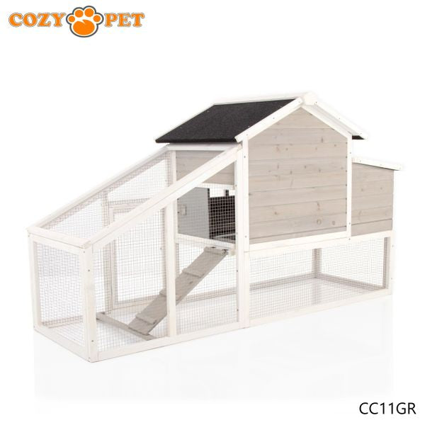 Chicken Coop Poultry Run by Cozy Pet in Grey Rabbit Hutch Model CC11GR