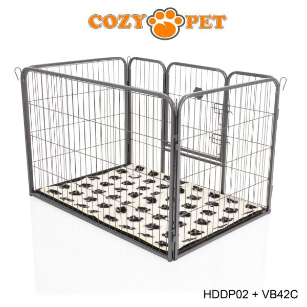 Heavy Duty Playpen with ABS Tray and Vet Bed 70cm Tall by Cozy Pet Model HDDP02 + VB42C