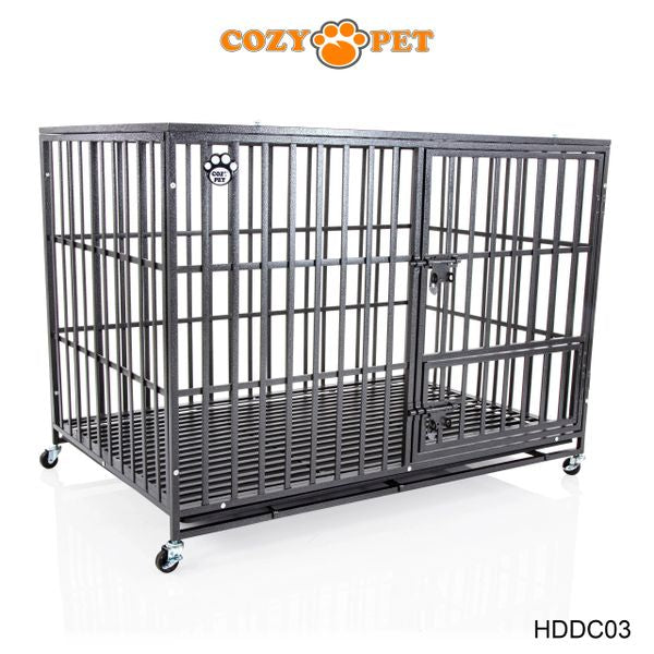 Heavy Duty Dog Cage 49" XL By Cozy Pet Steel Crate Vet Groomers Commercial Use Kennel HDDC03