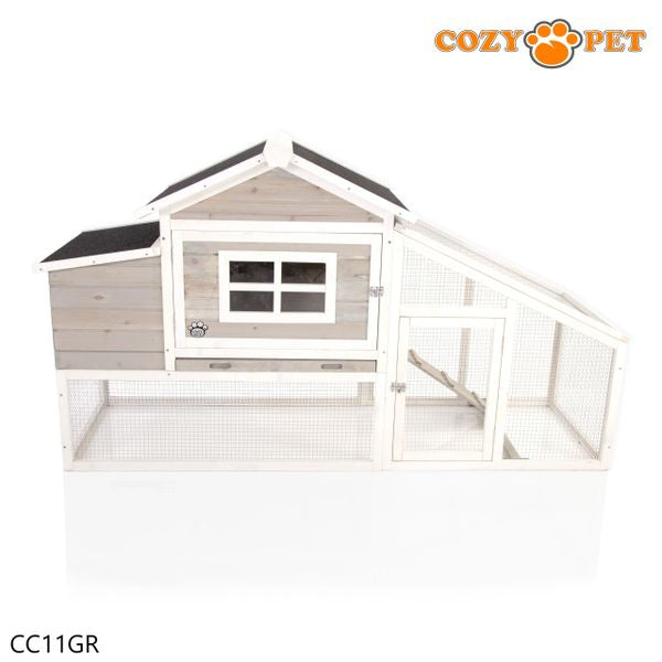 Chicken Coop Poultry Run by Cozy Pet in Grey Rabbit Hutch Model CC11GR