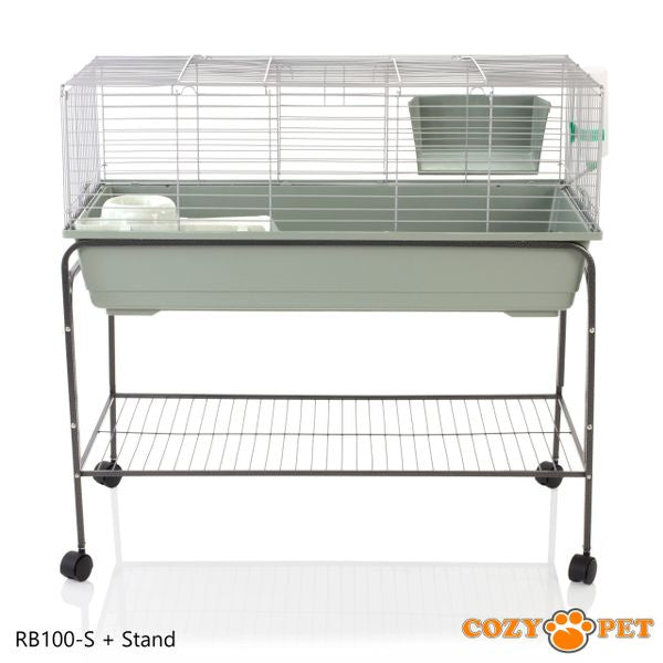 Rabbit Guinea Pig Indoor Cage with Stand by Cozy Pet 100cm for Rat, Chinchilla, Small Animals Hutch Model: RB100-S + RB100-ST