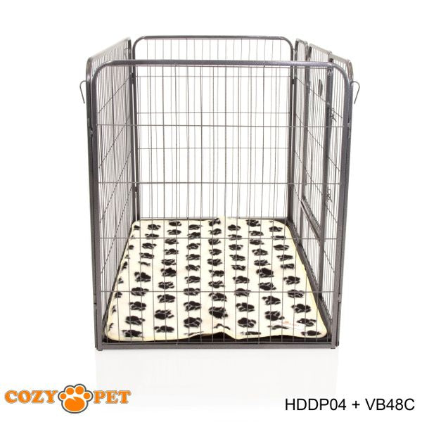 Heavy Duty Playpen with ABS Tray and Vet Bed by Cozy Pet Model HDDP04 + VB48C