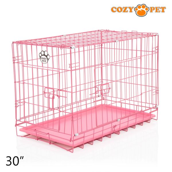 30" Cozy Pet Dog Cage in Pink with ABS Tray - DCP30P - Customer Return 35% Discount.