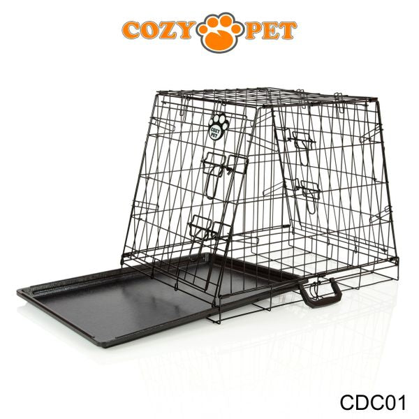 Car Dog Cage with Vet Bedding by Cozy Pet Travel Puppy Crate Pet Carrier Transport CDC01 + VB24C