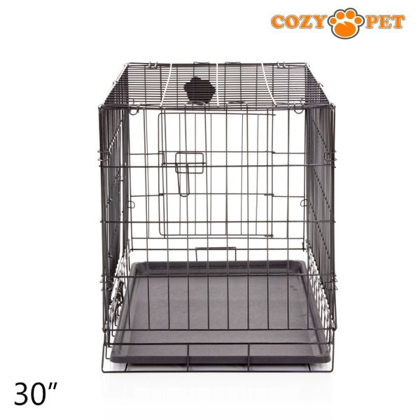 30" Cozy Pet Dog Cage in Black with ABS Tray - DCP30B - Customer Return 35% Discount.