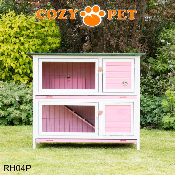 Rabbit Hutch 4ft by Cozy Pet - Pink - RH04P