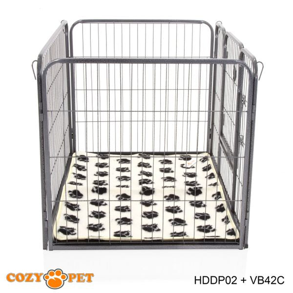 Heavy Duty Playpen with ABS Tray and Vet Bed 70cm Tall by Cozy Pet Model HDDP02 + VB42C