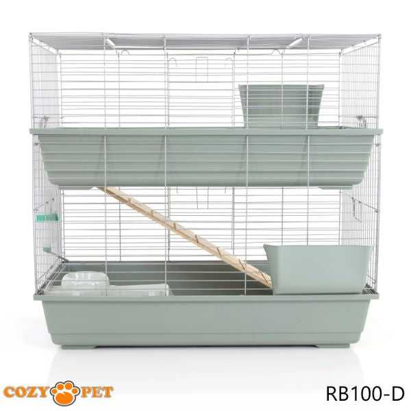 Rabbit Guinea Pig Indoor Cage 2-Tier by Cozy Pet 100cm for Rat, Chinchilla, Small Animals Hutch Model: RB100-D