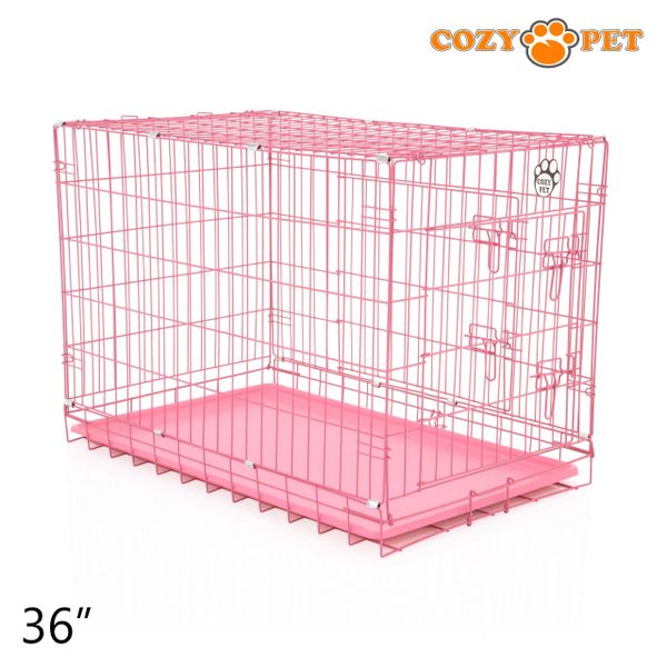 36" Cozy Pet Dog Cage in Pink with ABS Tray - DCP36P - Customer Return 35% Discount.