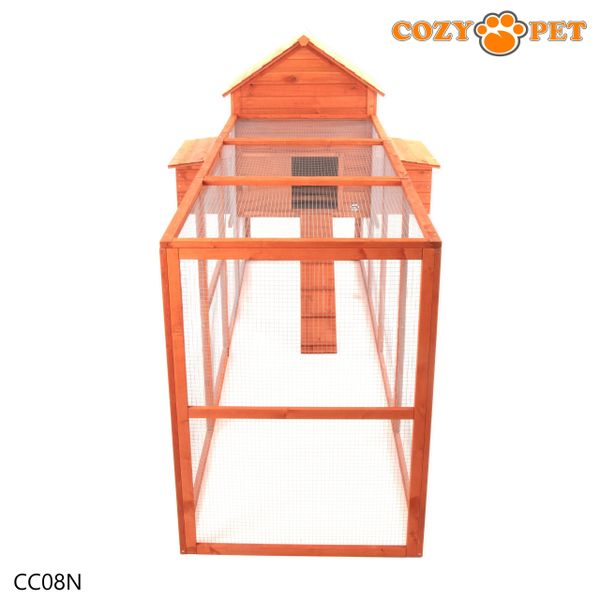 Chicken Coop with Run by Cozy Pet in Natural Wood Rabbit Hutch Model CC08N - Big Discount - B Grade Product