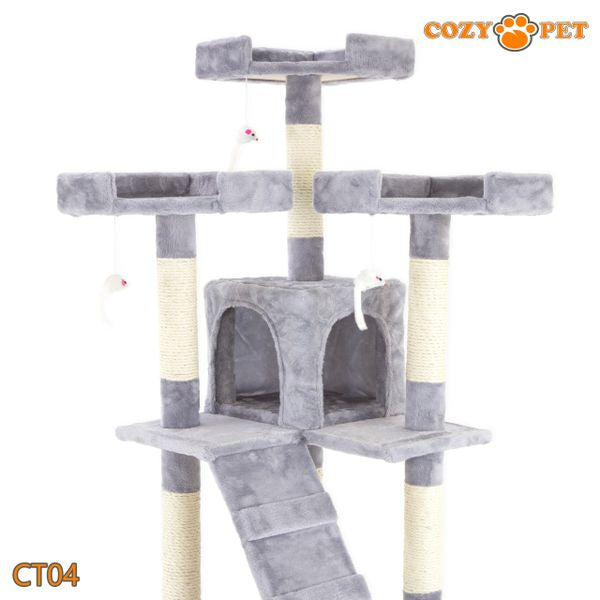 Cat Tree by Cozy Pet Large Deluxe Multi Level Cat Tree - CT04-Light Grey