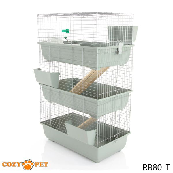 Rabbit Guinea Pig Indoor Cage 3-Tier by Cozy Pet 80cm for Rat, Chinchilla, Small Animals Hutch Model: RB80-T