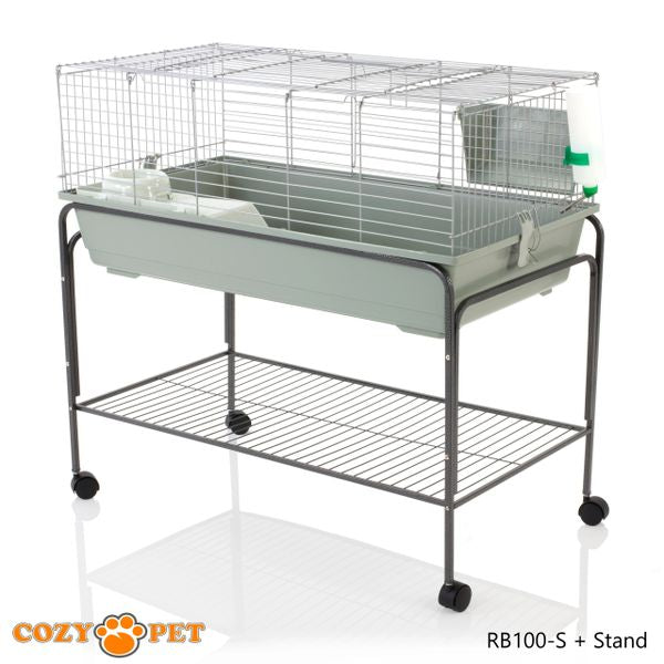 Rabbit Guinea Pig Indoor Cage with Stand by Cozy Pet 100cm for Rat, Chinchilla, Small Animals Hutch Model: RB100-S + RB100-ST