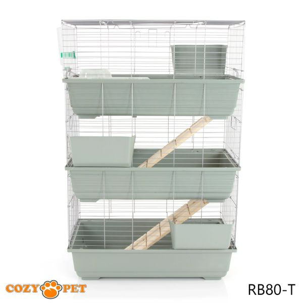 Rabbit Guinea Pig Indoor Cage 3-Tier by Cozy Pet 80cm for Rat, Chinchilla, Small Animals Hutch Model: RB80-T