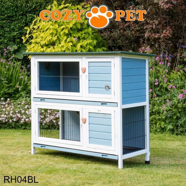 Rabbit Hutch 4ft by Cozy Pet - Blue - RH04BL