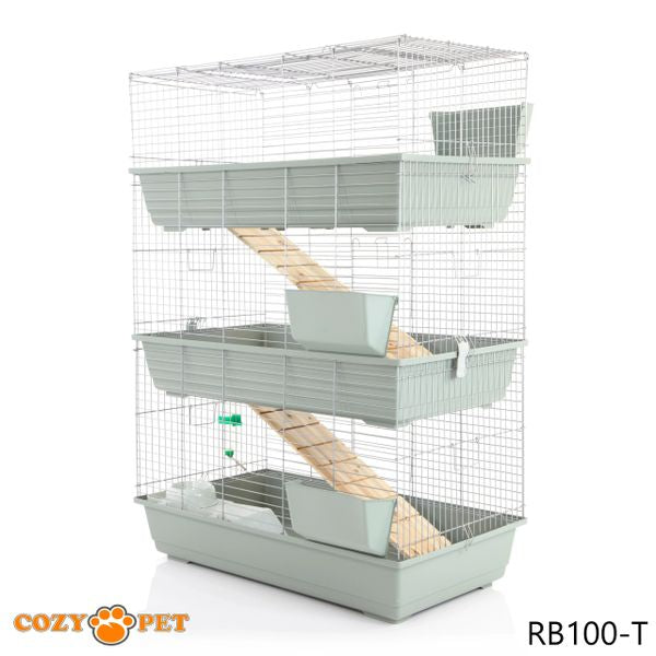 Rabbit Guinea Pig Indoor Cage 3-Tier by Cozy Pet 100cm for Rat, Chinchilla, Small Animals Hutch Model: RB100-T