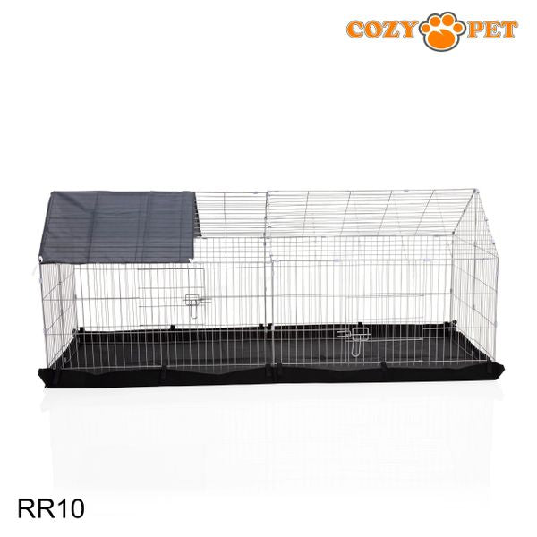 Rabbit Run with Floor and Sunshade by Cozy Pet Rectangular 1.8m Long Model RR10 + Floor