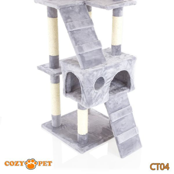 Cat Tree by Cozy Pet Large Deluxe Multi Level Cat Tree - CT04-Light Grey