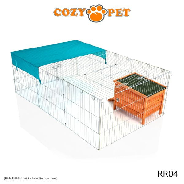 Rabbit Run 1.8m Long with Roof and Sunshade Galvanised Rectangular by Cozy Pet Model RR04