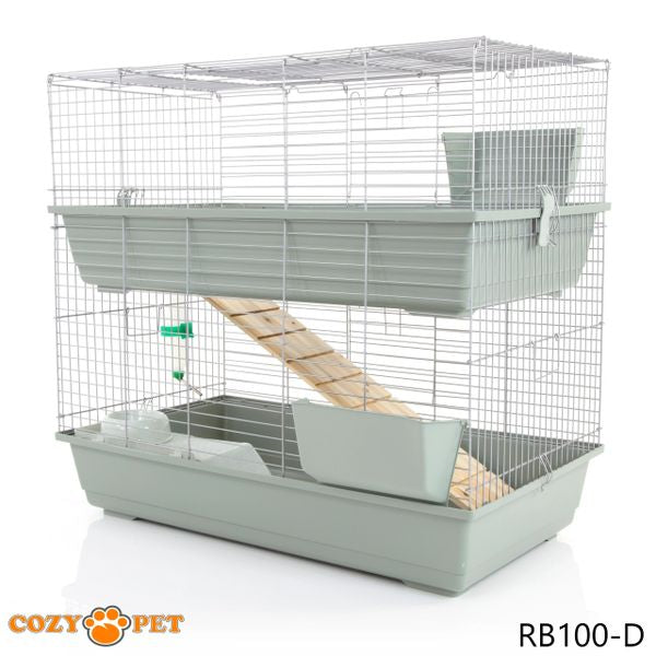 Rabbit Guinea Pig Indoor Cage 2-Tier by Cozy Pet 100cm for Rat, Chinchilla, Small Animals Hutch Model: RB100-D