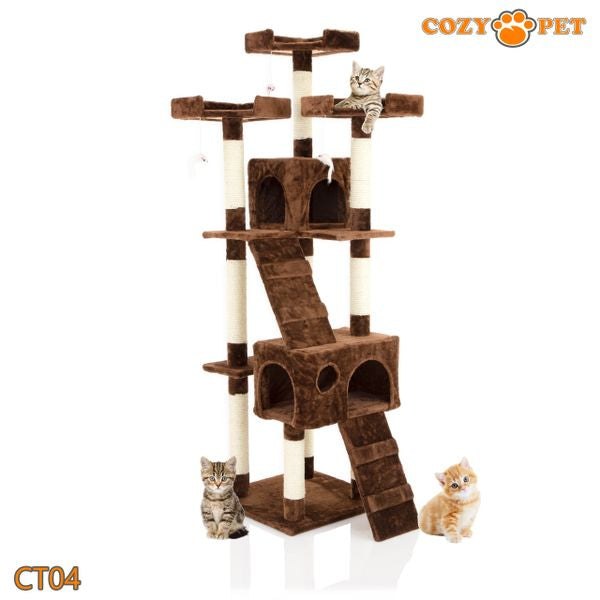 Cat Tree by Cozy Pet Large Deluxe Multi Level Cat Tree - CT04-Choc