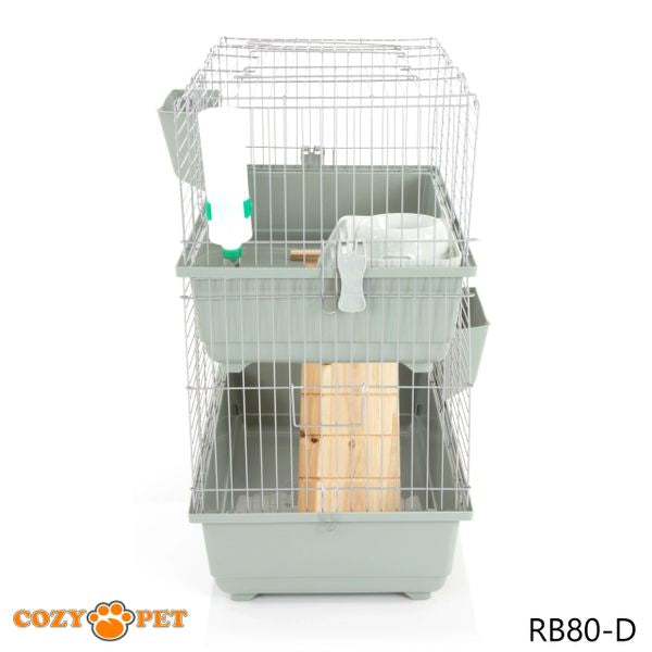 Rabbit Guinea Pig Indoor Cage 2-Tier by Cozy Pet 80cm for Rat, Chinchilla, Small Animals Hutch Model: RB80-D