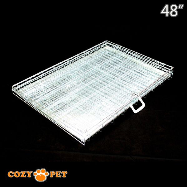 48" Cozy Pet Dog Cage in Silver (Zinc Coated) with Metal Tray - DC48S