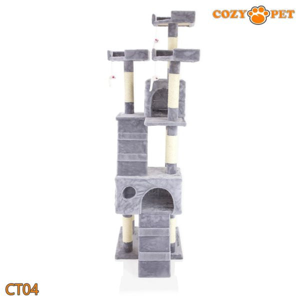 Cat Tree by Cozy Pet Large Deluxe Multi Level Cat Tree - CT04-Light Grey